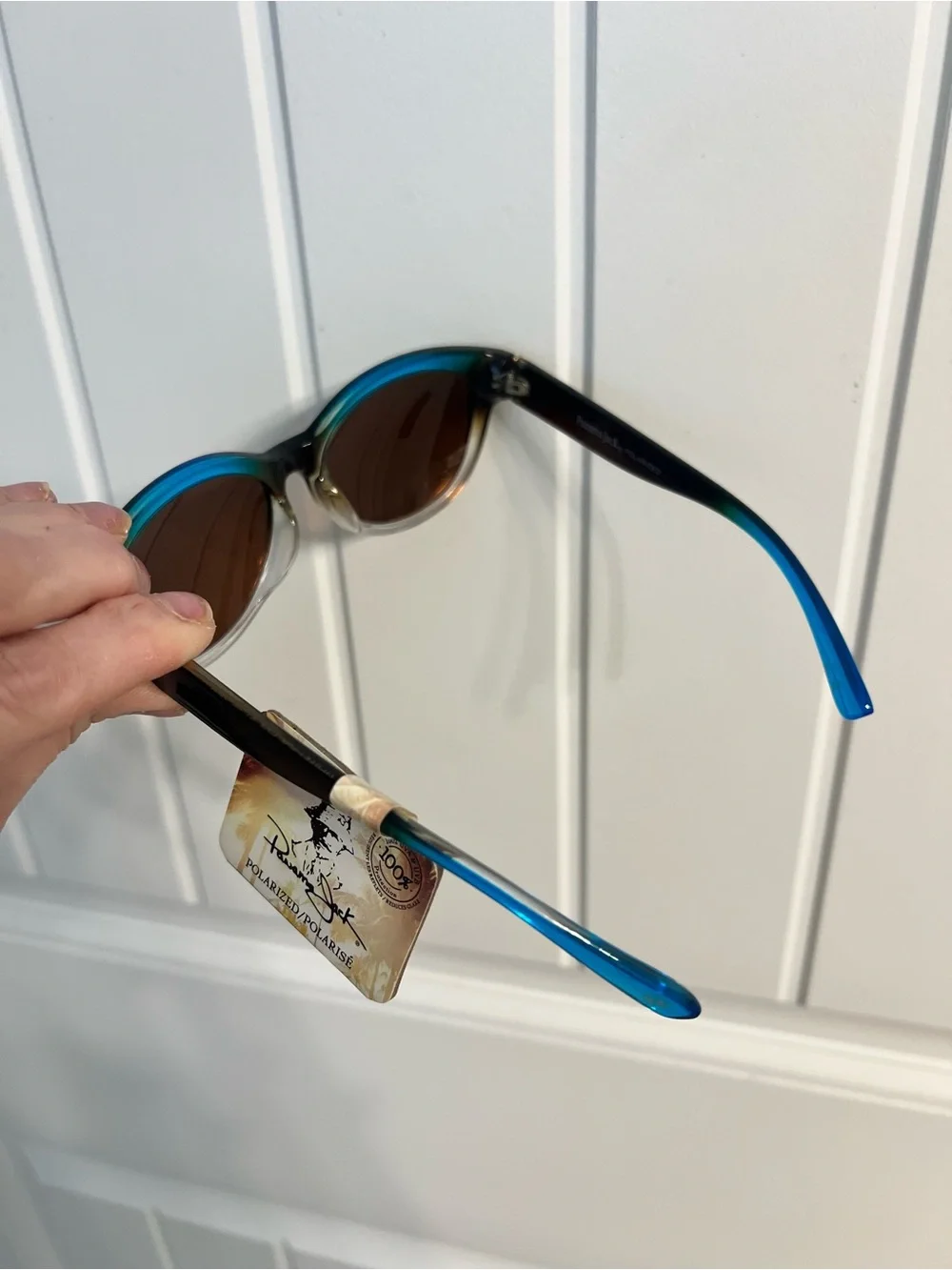 Panama Jack Blue Green to Clear Gradient Woman’s Sunglasses Brown Lenses - NWT!